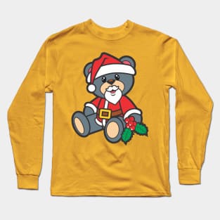 Santa Teddy Bear Long Sleeve T-Shirt